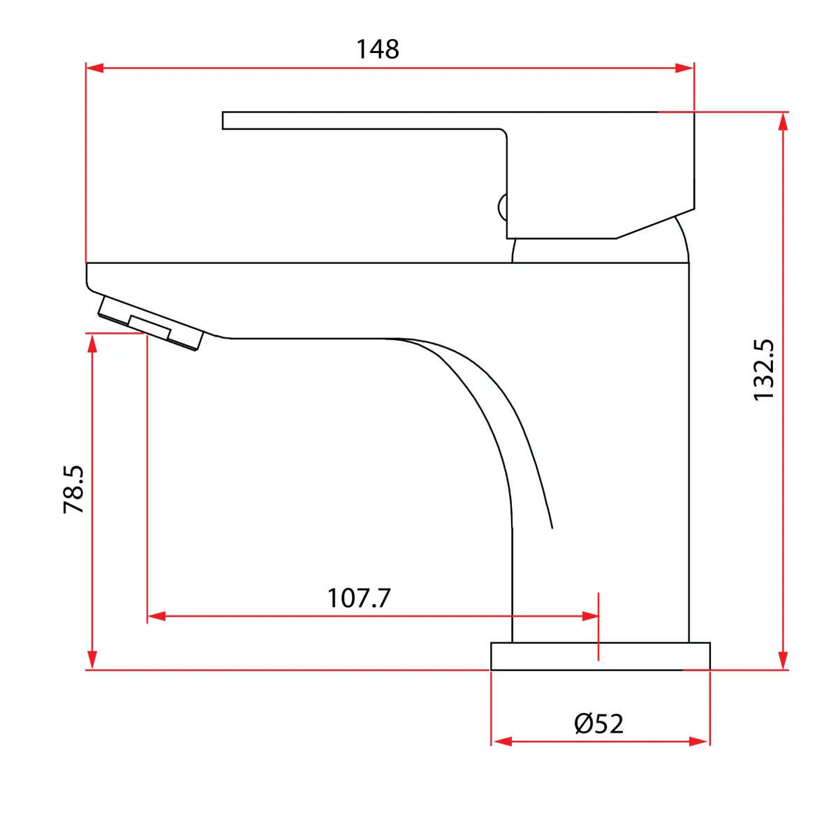 Rubine Piccoli 3321C Basin Cold Tap - view 2